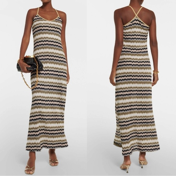 Missoni gold chevron v neck maxi dress - Picture 15 of 15